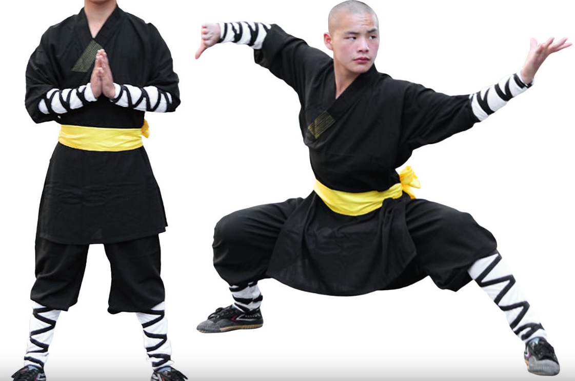 Shaolinská uniforma, černá bavlna