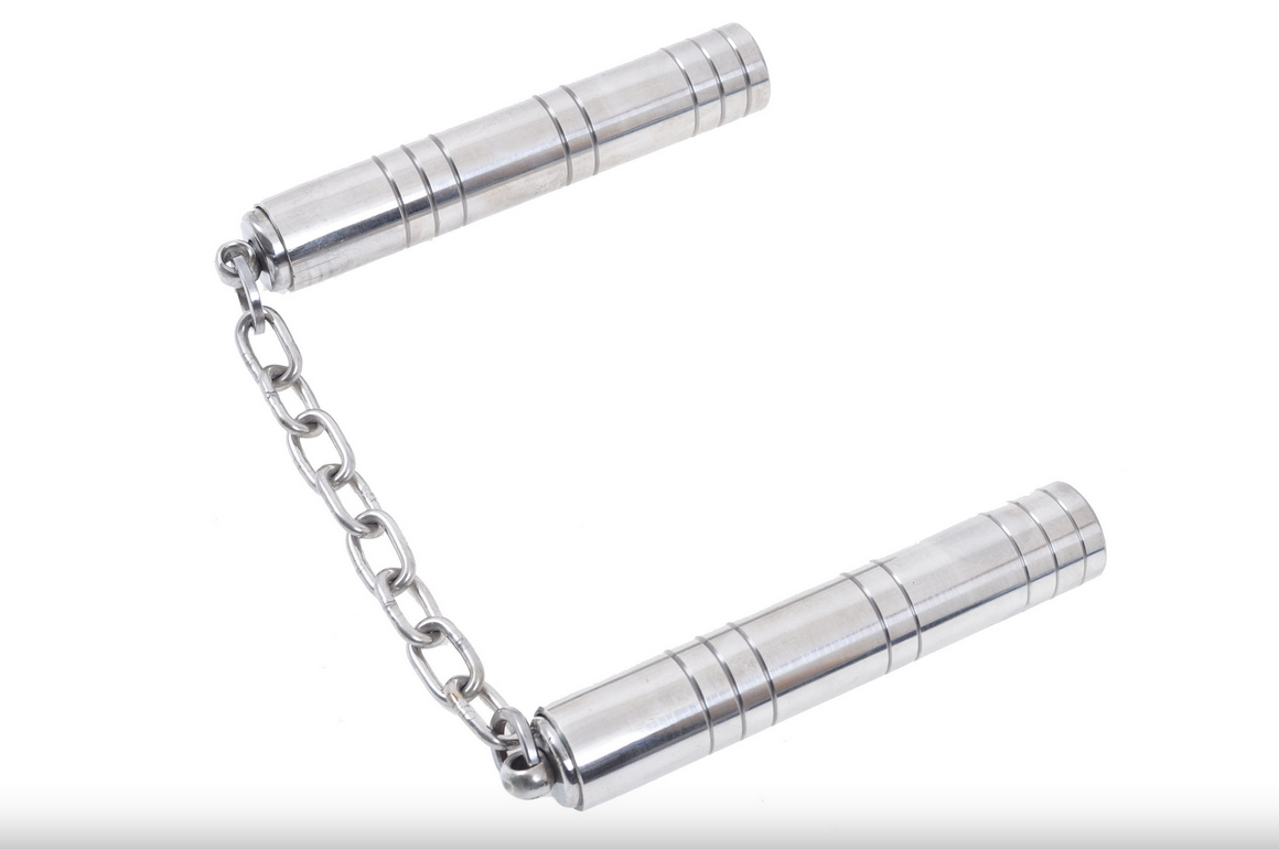 Nunchaku, teleskopický - nerezová ocel & řetěz