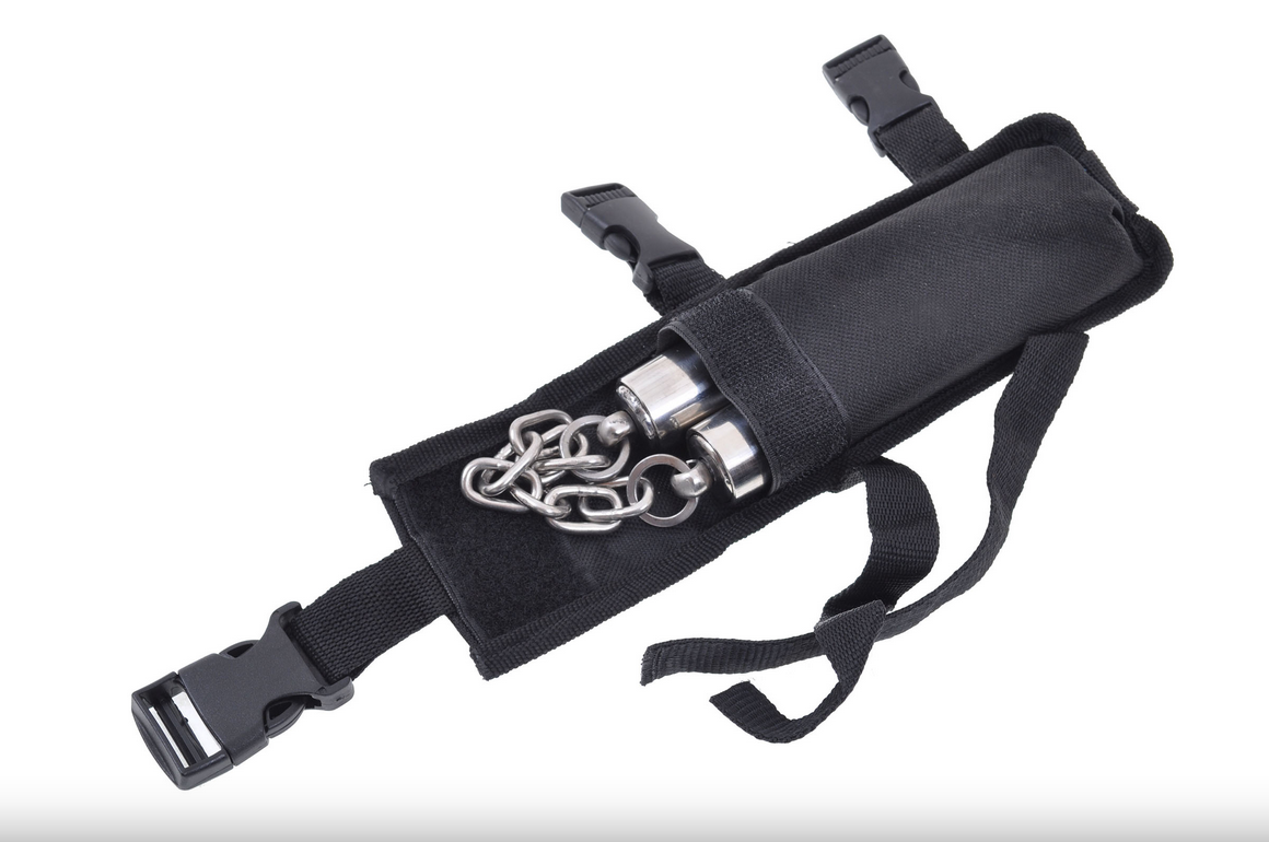 Nunchaku, teleskopický - nerezová ocel & řetěz