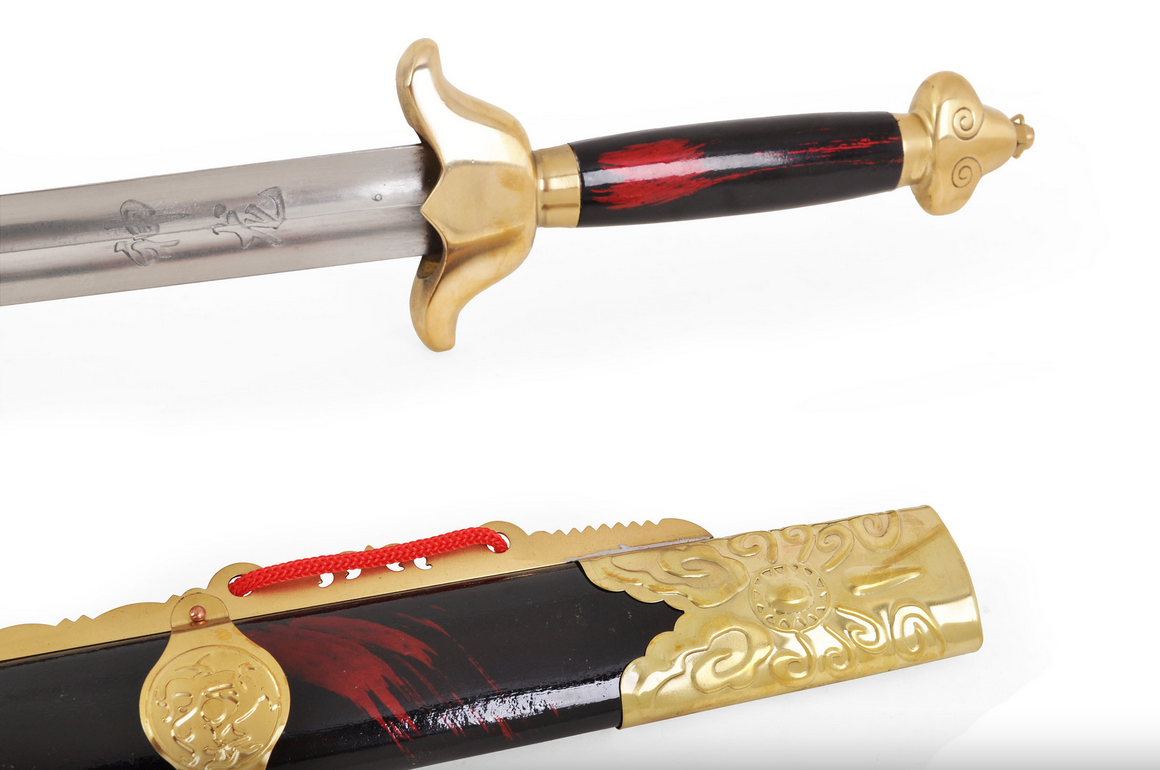 Moderní přímý meč «Guiding», soutěžní, lakovaná dřevěná rukojeť