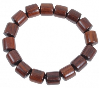 Buddhistický náramek, tibetský styl - obdélníkové dřevo 11 mm