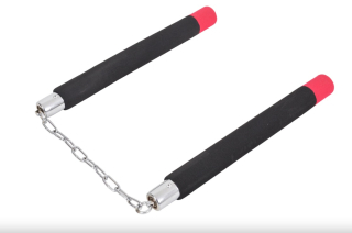 Nunchaku, černá/červená - Pěna & řetěz