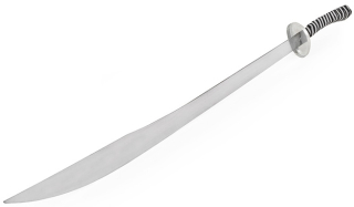 Široká šavle Wushu, kovová rukojeť - pružný