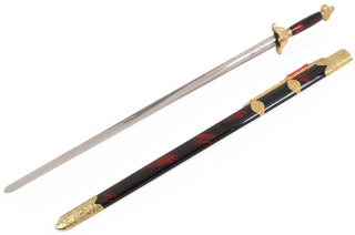 Moderní přímý meč «Guiding», soutěžní, lakovaná dřevěná rukojeť